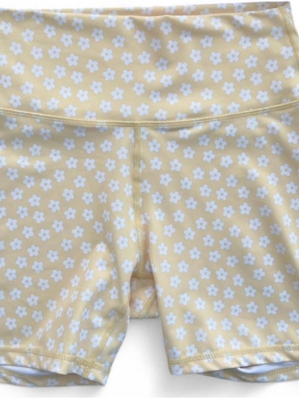 Yellow Daisy Print Athletic Set - Top & Biker Shorts - Picture 3 of 7
